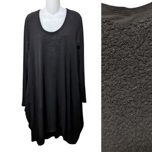 LAUREN VIDAL Lagenlook Beaded Loose Oversized Midi Dress L